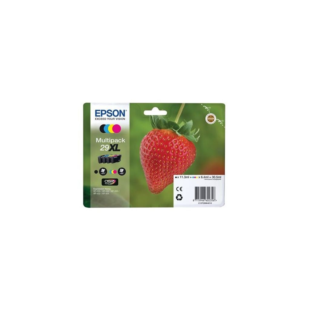 Epson C13T29964010 Tintenmultipack 29XL schwarz cyan gelb Produktbild 