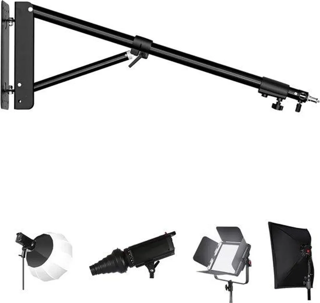 Support de trépied horizontal 170 cm pour vue de dessus et vidéo - Noir