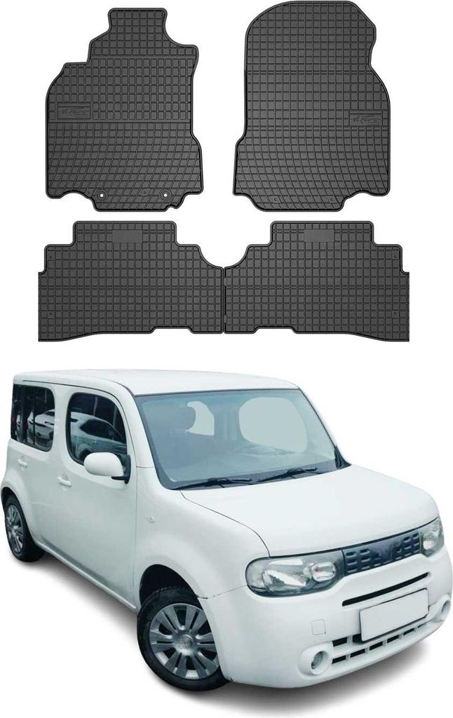 OMAC Gummi Fußmatten für Nissan Cube Z12 2008-2011 Automatten Gummi Schwarz 4tlg