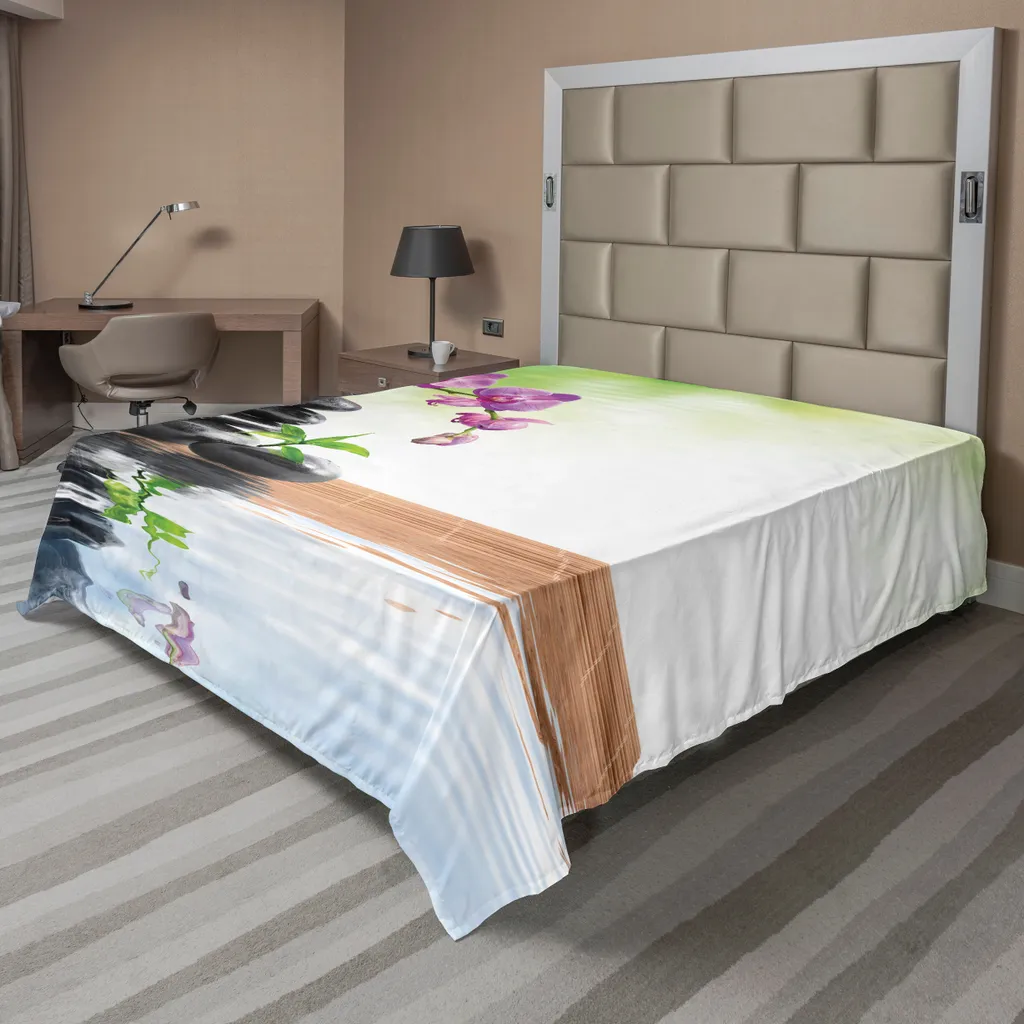 Drap de lit apaisant contre le stress style spa zen 260x228 cm doux