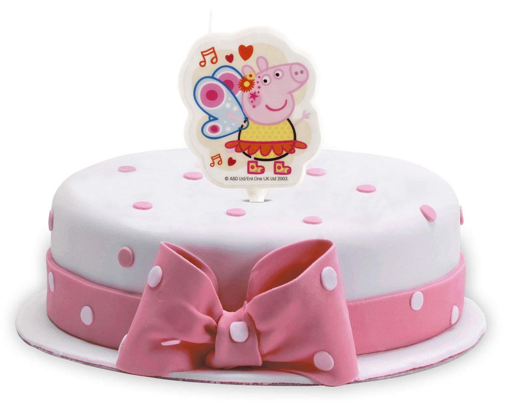 Dekora Peppa Wutz Geburtstag Deko Kerze 2D mehrfarbig 7cm Produktbild 