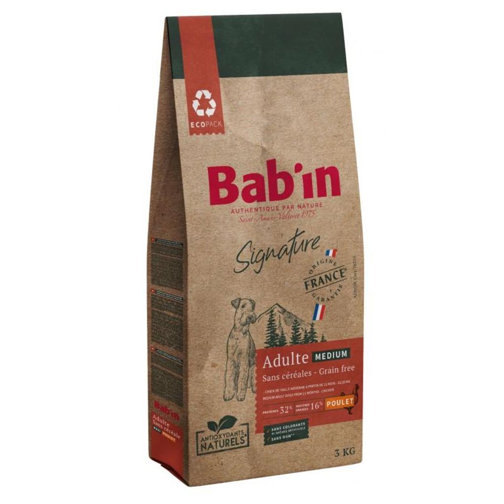 Bab'in Signature Medium Adult Huhn ohne Getreide 12 kg für mittelgroße Hunde