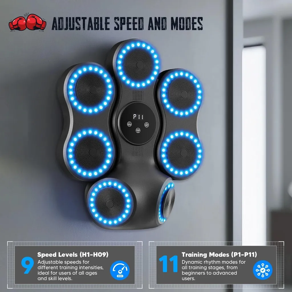 Appareil de Boxe Interactif Modèle A - Cible Musicale LED et Bluetooth - 7