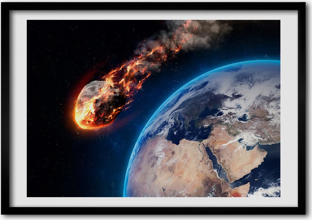 Bild - Bilderrahmen - 100 cm x 70 cm - MDF - Rahmen - Foto - Wandkunst Ein fallender Meteor