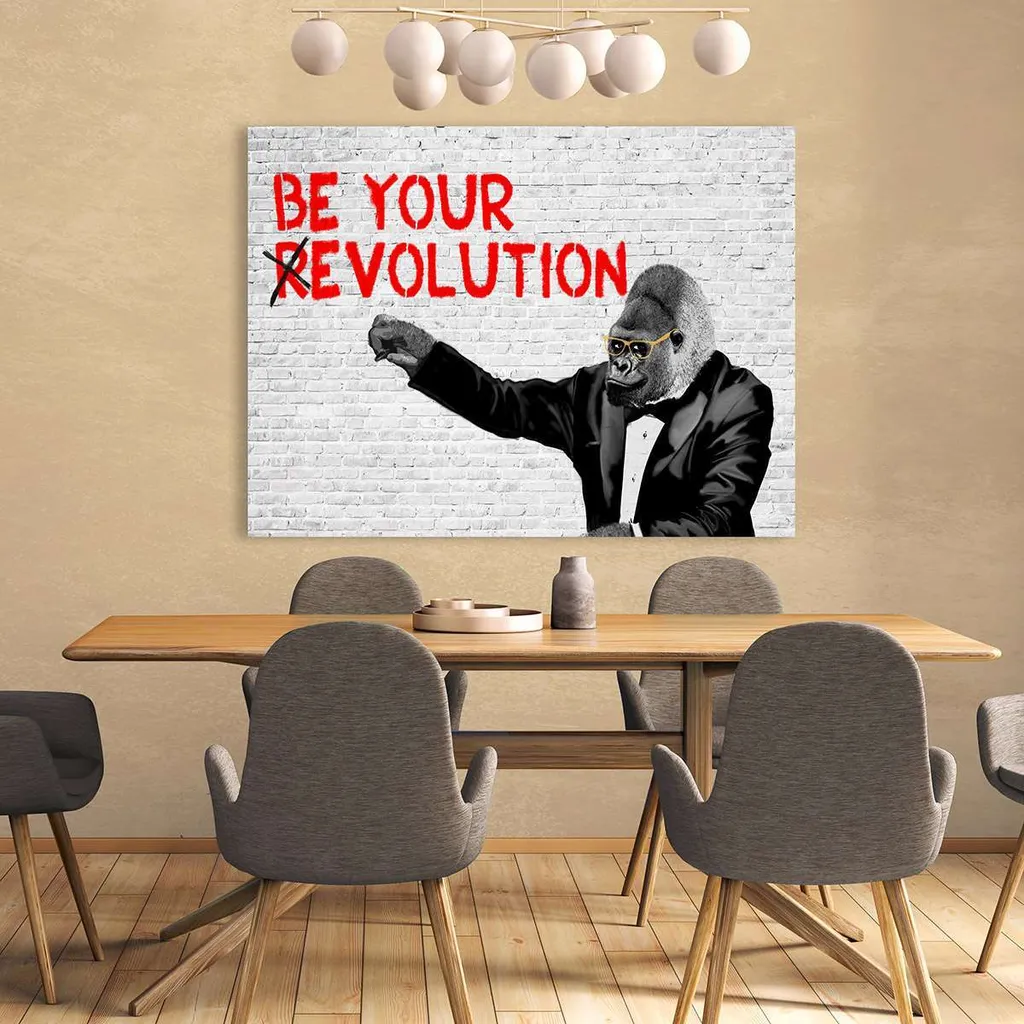 Tableau Street Art Gorille Masterfunk Collective (R)Evolution 100x70 cm - 2