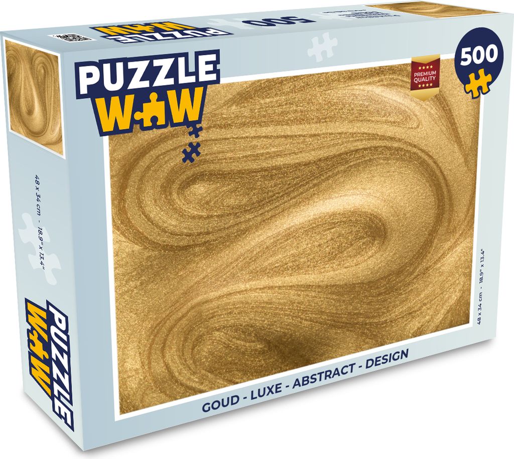 MuchoWow Puzzle 500 Teile Gold - Luxus - Abstrakt - Design - 500 Teile - Kinder - Selberbauen - Puzzlespiele