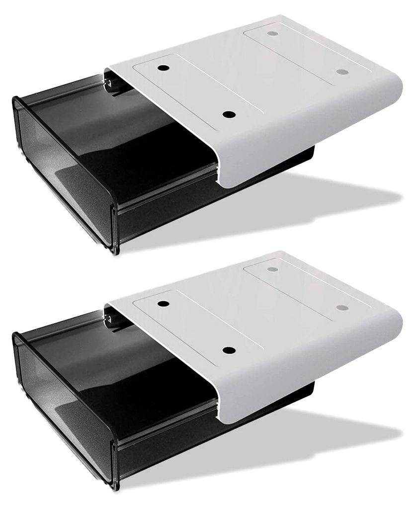 2 Stücke Selbstklebende Schubladen für den Schreibtisch, Versteckte Schreibtischschublade als Desktop Organizer in Schwarz