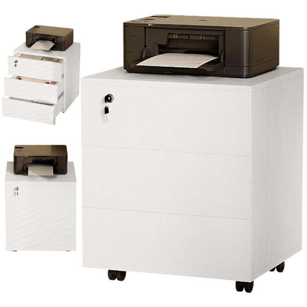 Bürokontainer Auf Rollen Mit Schubladen Mit Schlüssel Mobiler Schrank Weiss