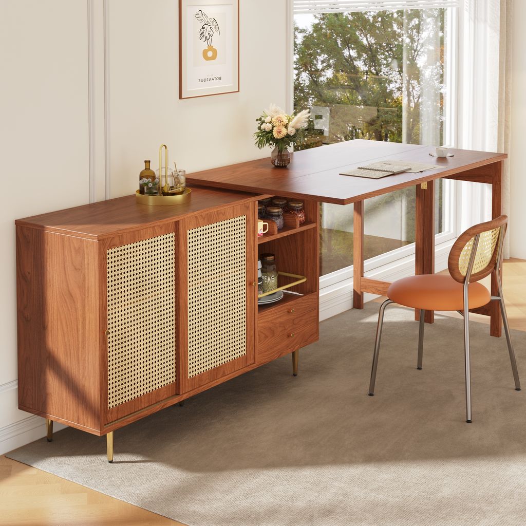 Ausziehbarer Bartisch Grau 118-180cm - Moderner Esstisch Mit 6 Staufächern