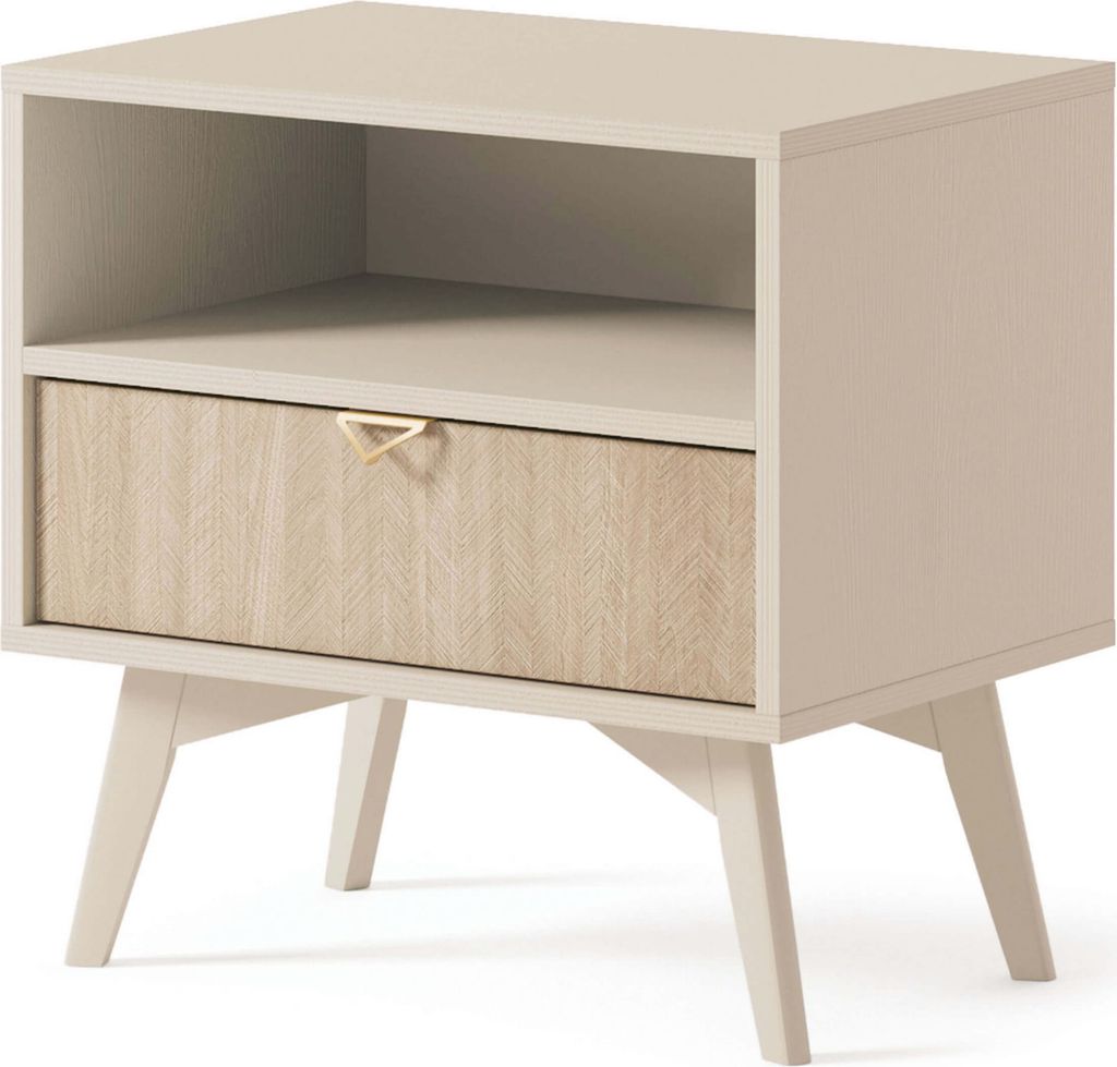Nachttisch MEDEA – Sandbeige / Tanne