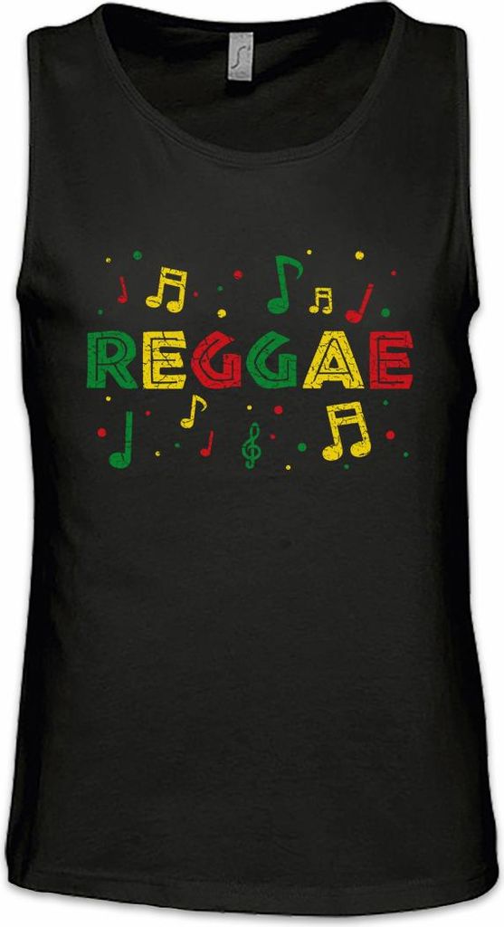 Urban Backwoods Zion Reggae Notes, Ärmelloses T-Shirt, Farbe: Schwarz, Größe: L