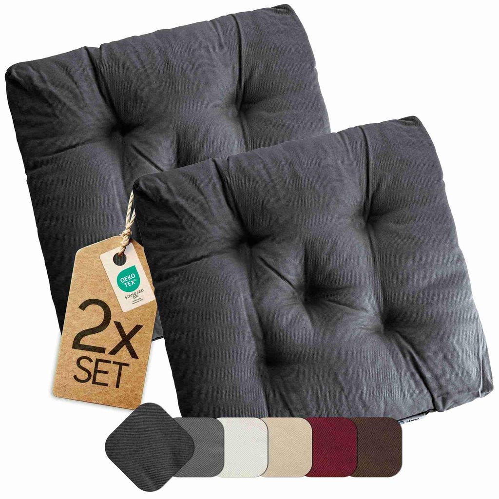 Sitzkissen Stuhlkissen Indoor & Outdoor 2er Set 42x42 cm - Produktbild 