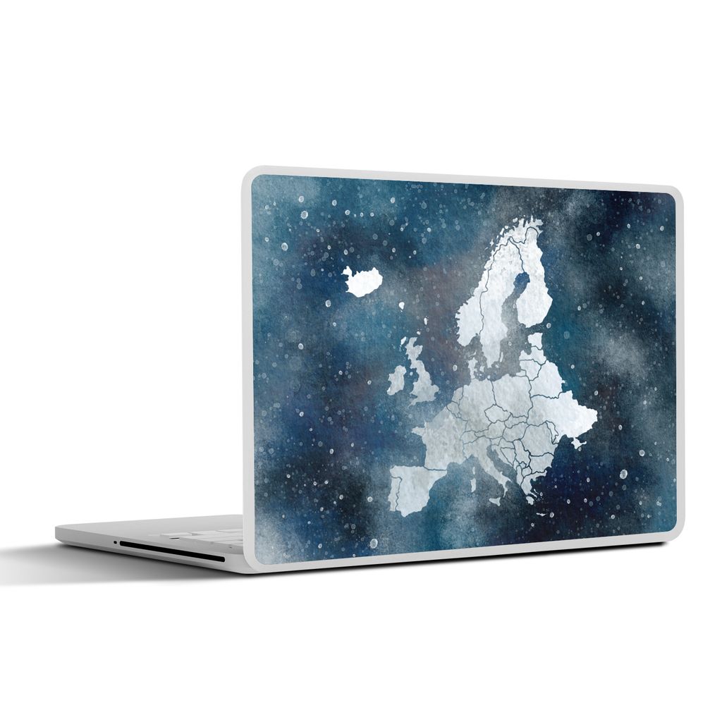 MuchoWow Laptop Aufkleber Sticker Cover Karte - Europa - Sternenhimmel 31x22.5 cm - Laptop-Deko
