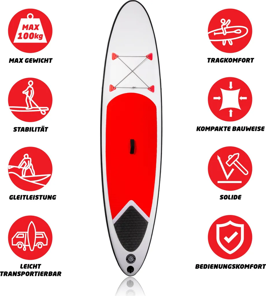 Stand Up Paddle Gonflable Polyvalent 10 Pieds avec Accessoires de Glisse