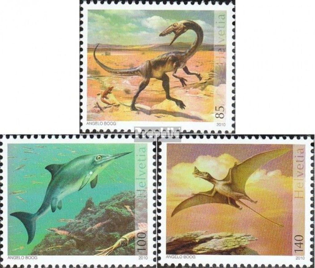Briefmarken Schweiz 2010 Mi 2167-2169 (kompl.Ausg.) gestempelt Saurierfossilien