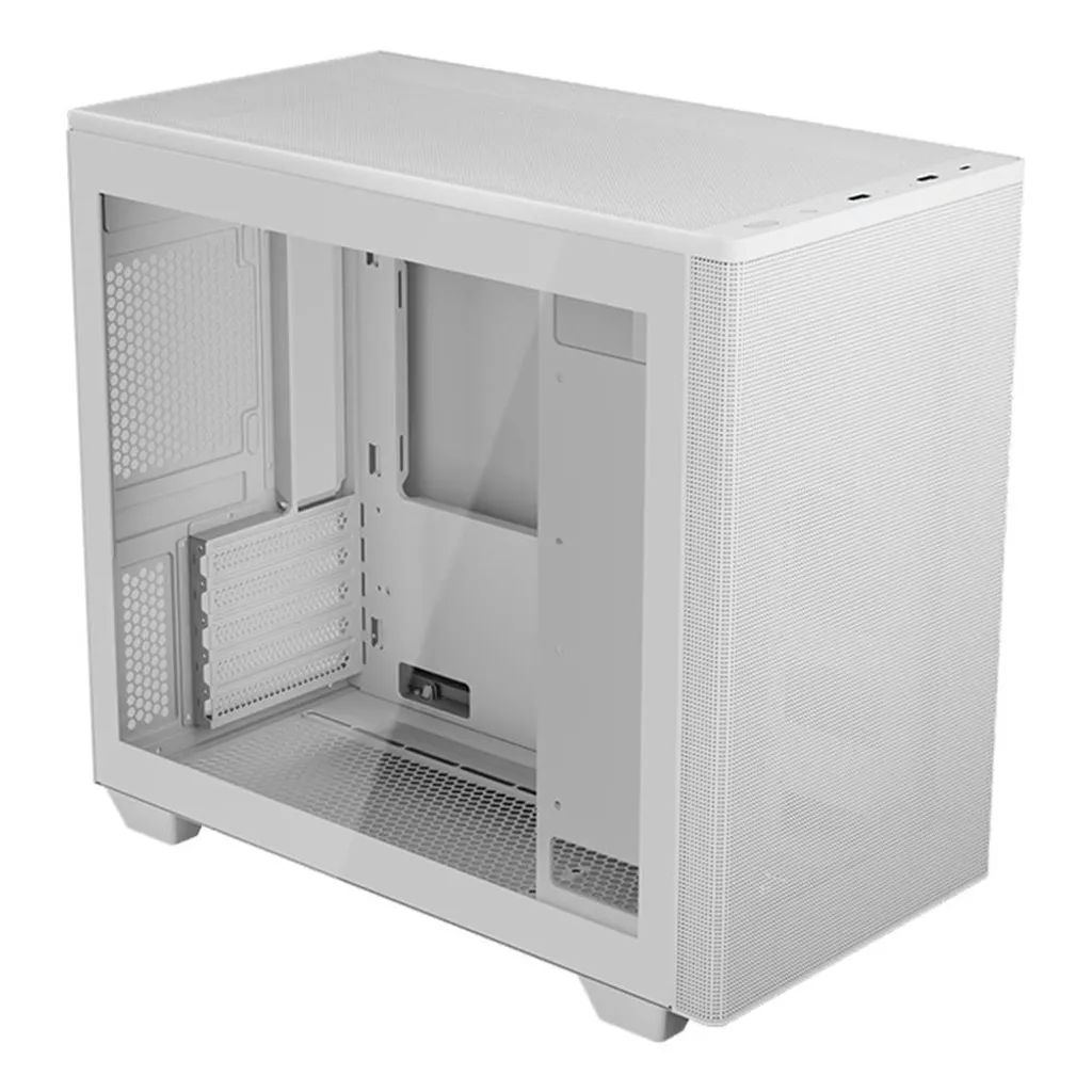 Case per PC AeroCool Stormfront Mini-G-WT-V1, scheda madre Micro-ATX e Mini-ITX, 7 slot per ventole, finestra laterale in vetro temperato, bianco