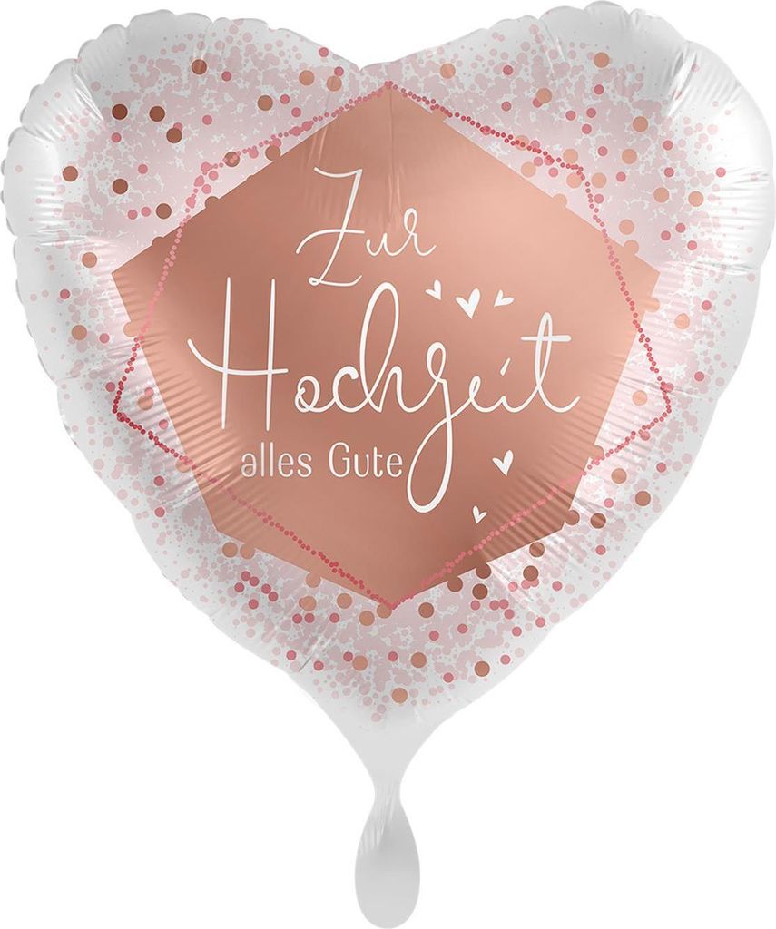Herz Folienballon Zur Hochzeit 45cm Produktbild 