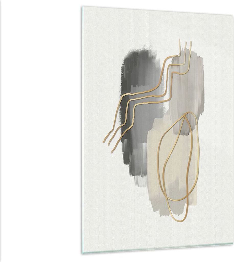 Bilder auf glas - Einteilig - Abstraktion Stück Gold - 80x120cm - Glasbilder - Wandbilder - Bilder - zum Aufhängen bereit - Wanddekoration aus Gl...