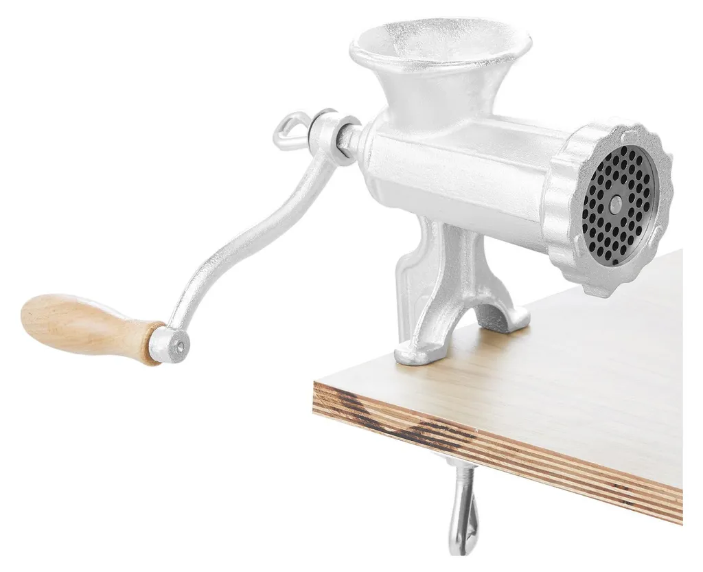 Tritacarne Manuale Piastre di taglio da 5 / 8 mm, tritacarne Aiuto da cucina incl. 3 tubi di insacco e asta di spinta Macchina per la carne Tritacarne Carne macinata Insaccatrice Facile da pulire Tritacarne - 9