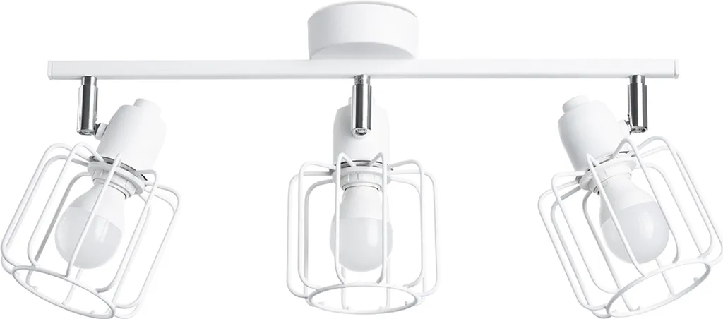 Luminaire de plafond 3 spots blanc et chrome GRANATA pour salon moderne