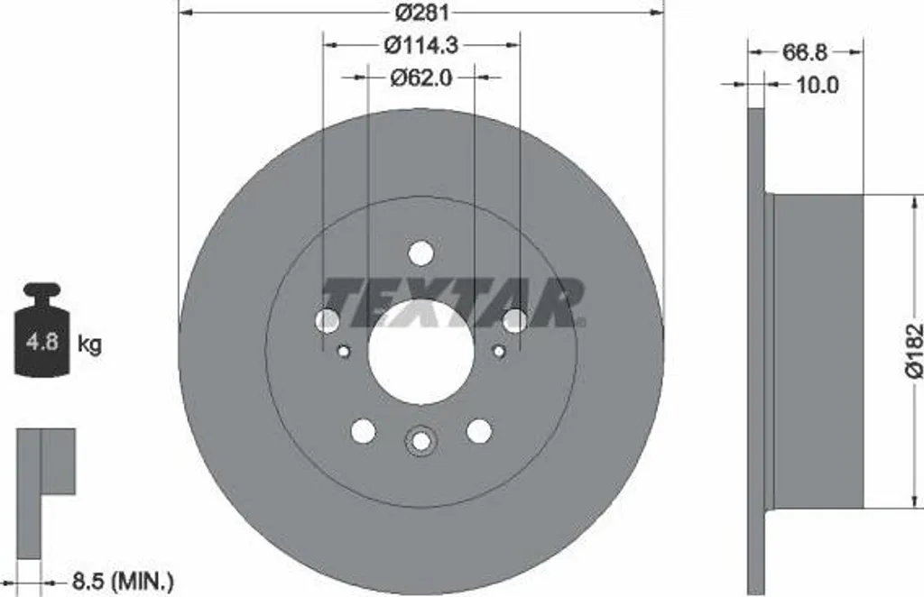 Disque de frein en fonte haute teneur en carbone pour Camry