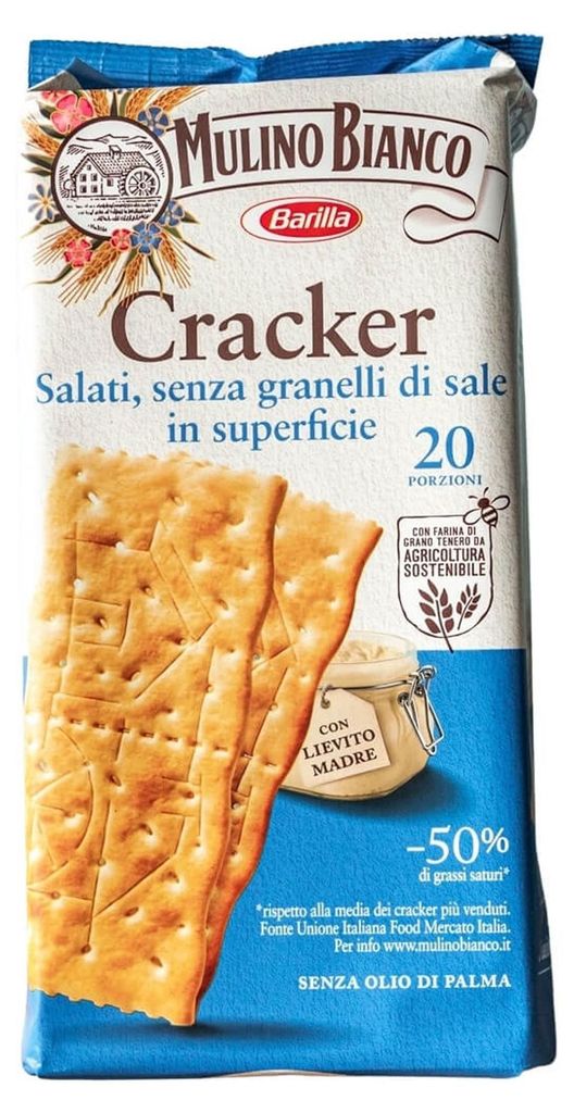 Crackers nature, sans sel, pour salades, 500g, Mulino Image du produit 