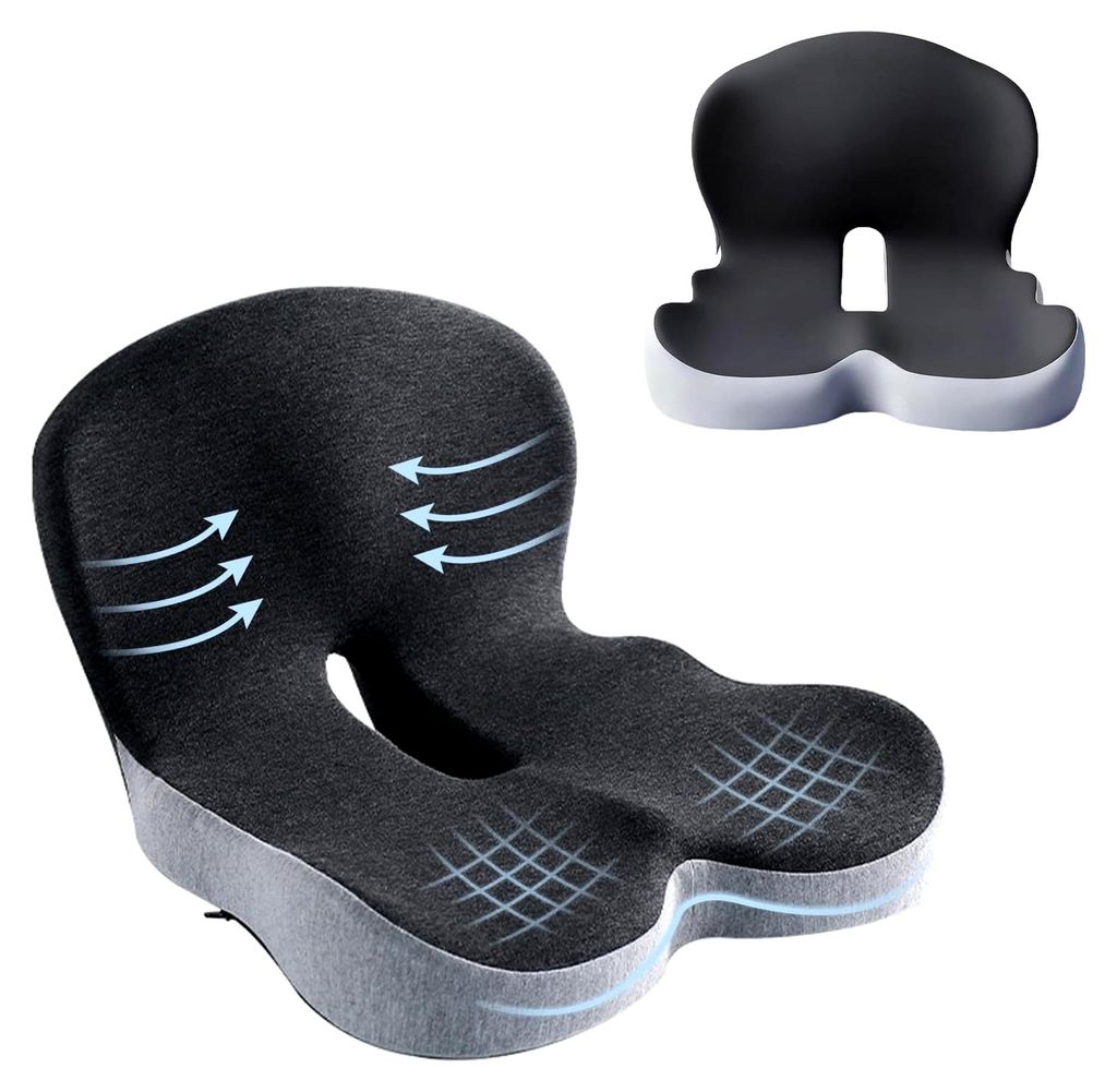 Orthopädisches Sitzkissen, Ergonomisches Kissen für Bürostuhl und Auto, Steißbeinkissen, Stuhlkissen, Sitzring zur Entlastung des Steißbeins