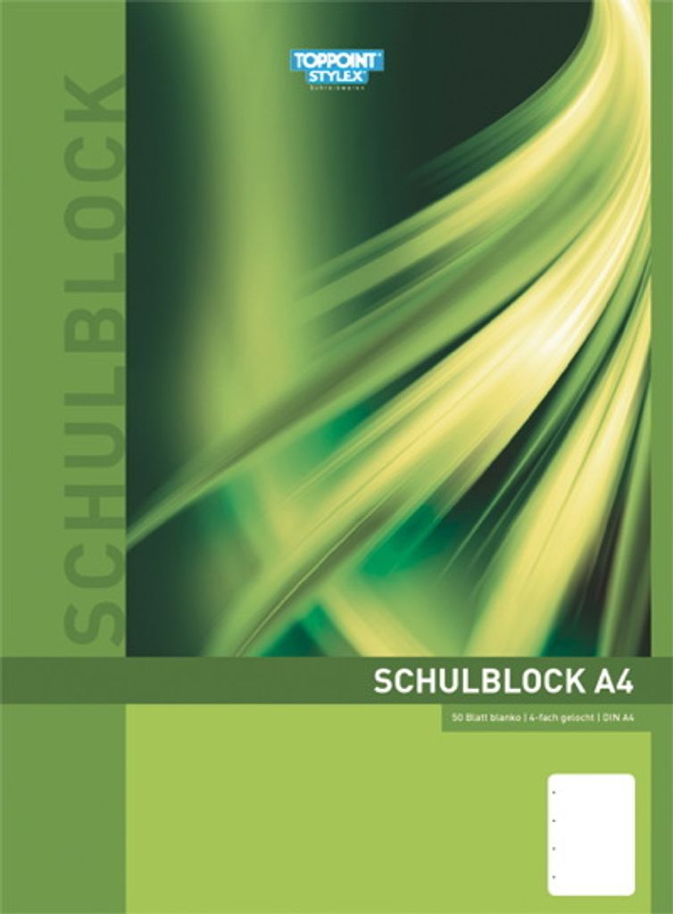 Schulblock blanko DIN A4 Schreibblock Produktbild 