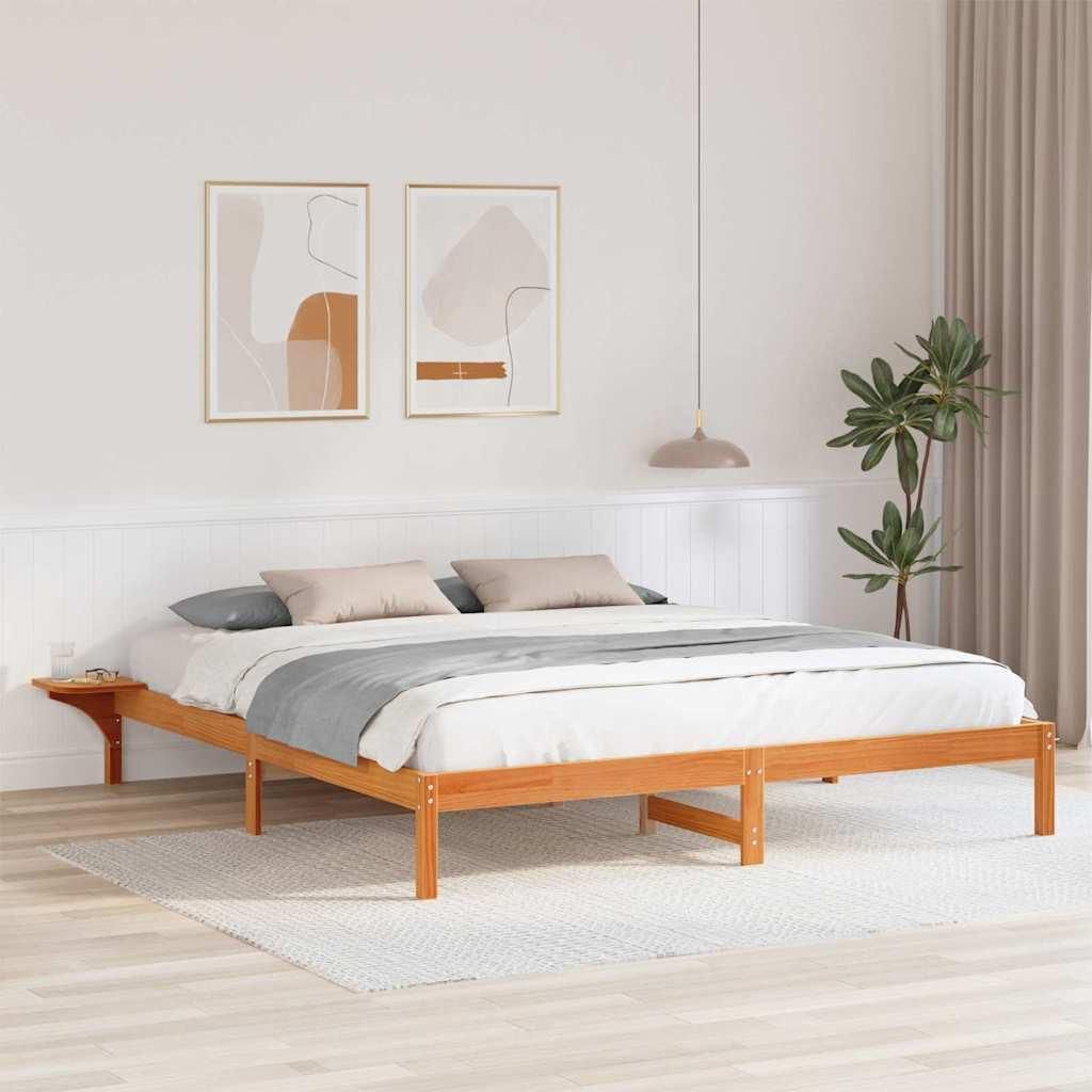 Maison Exclusive - Bettrahmen Wachsbraun 180 x 200 cm Massives Kiefernholz