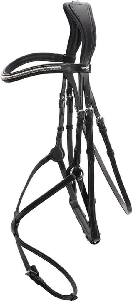 Filet à Muserolle Mexicaine Rio Noir pour Cheval de Selle Sang Chaud