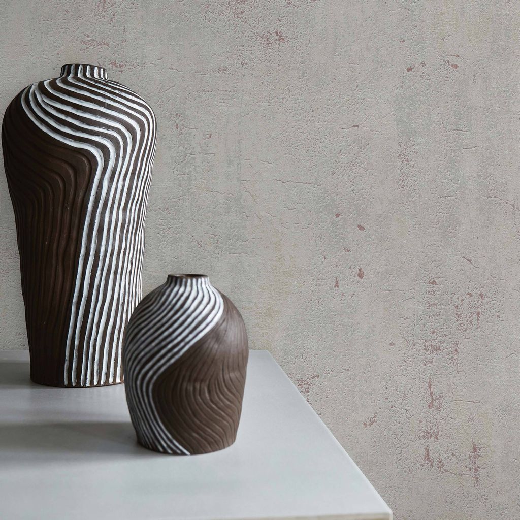 TADESSI | Tapete Beton Lorenzo | M1-No.641 | Vliestapete | Grau | Rot | Tapete in | Betonoptik | Wohnzimmer | Schlafzimmer | Küche