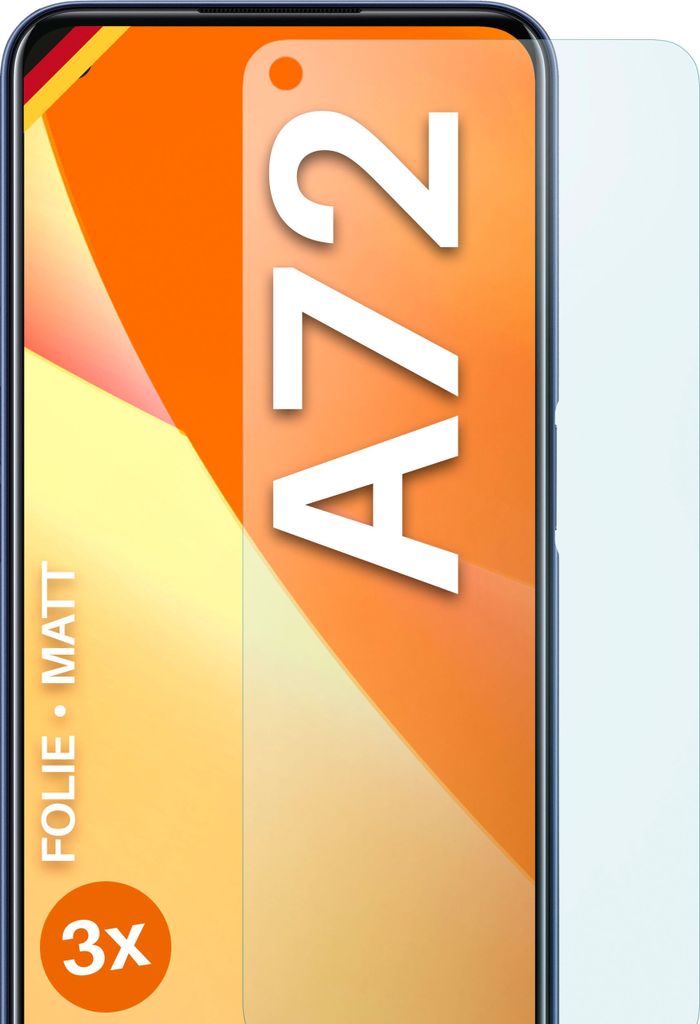 moex 3x Schutzfolie kompatibel mit Oppo A72 - Displayschutzfolie Anti Reflex Folie, Matt