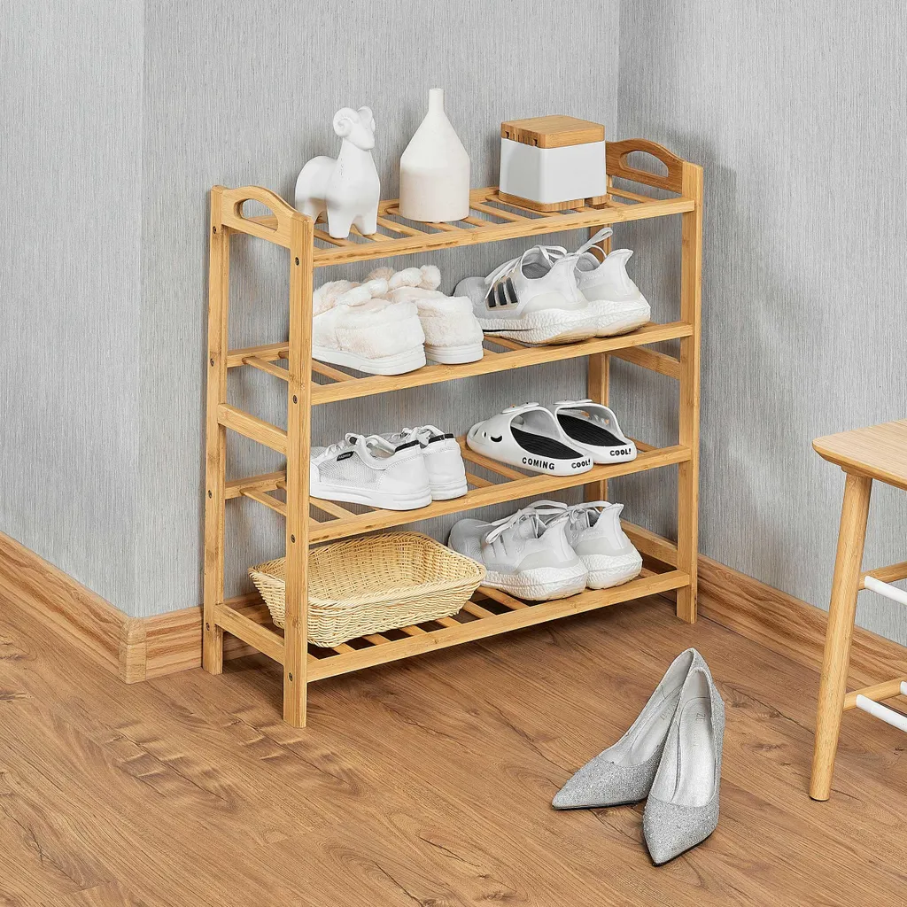 Petite bibliothèque bambou Celie 68cm pour rangement salon compact - 3