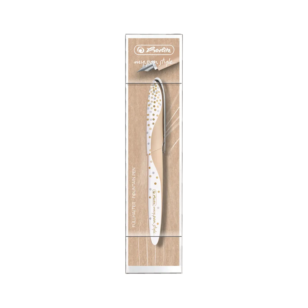 Stylo plume ergonomique Herlitz my.pen style Pure Glam avec plume taille M