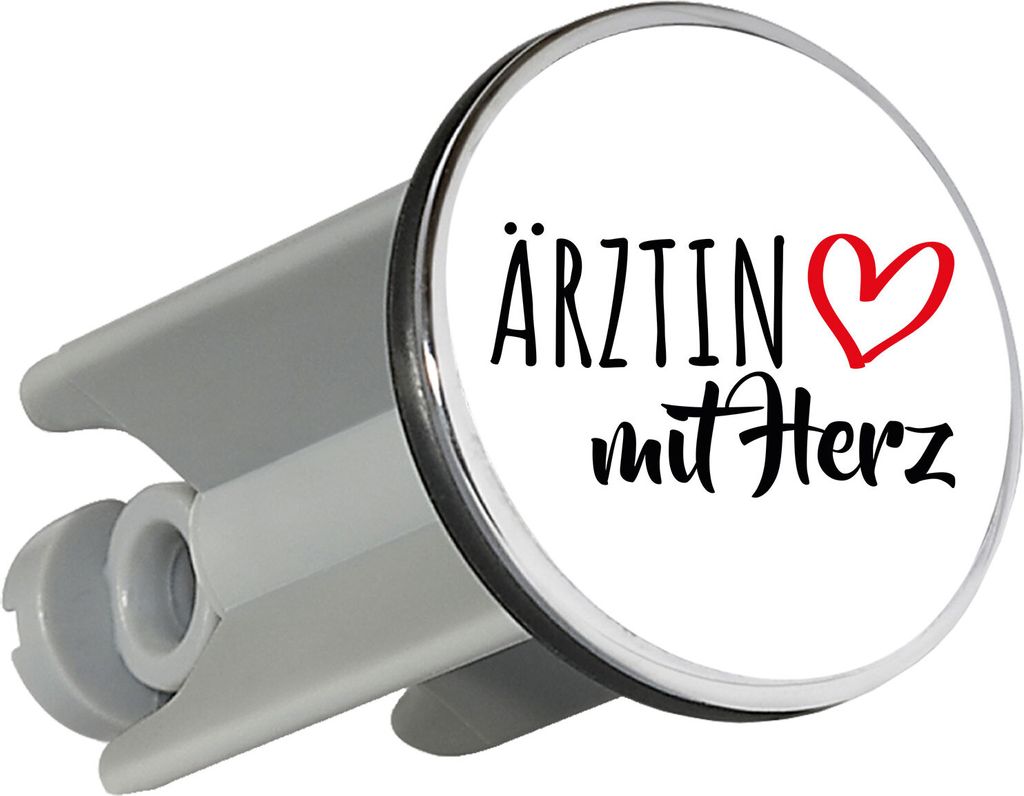 Huuraa Waschbeckenstöpsel Ärztin mit Herz 4cm höhenverstellbar Abflussstopfen Geschenkidee