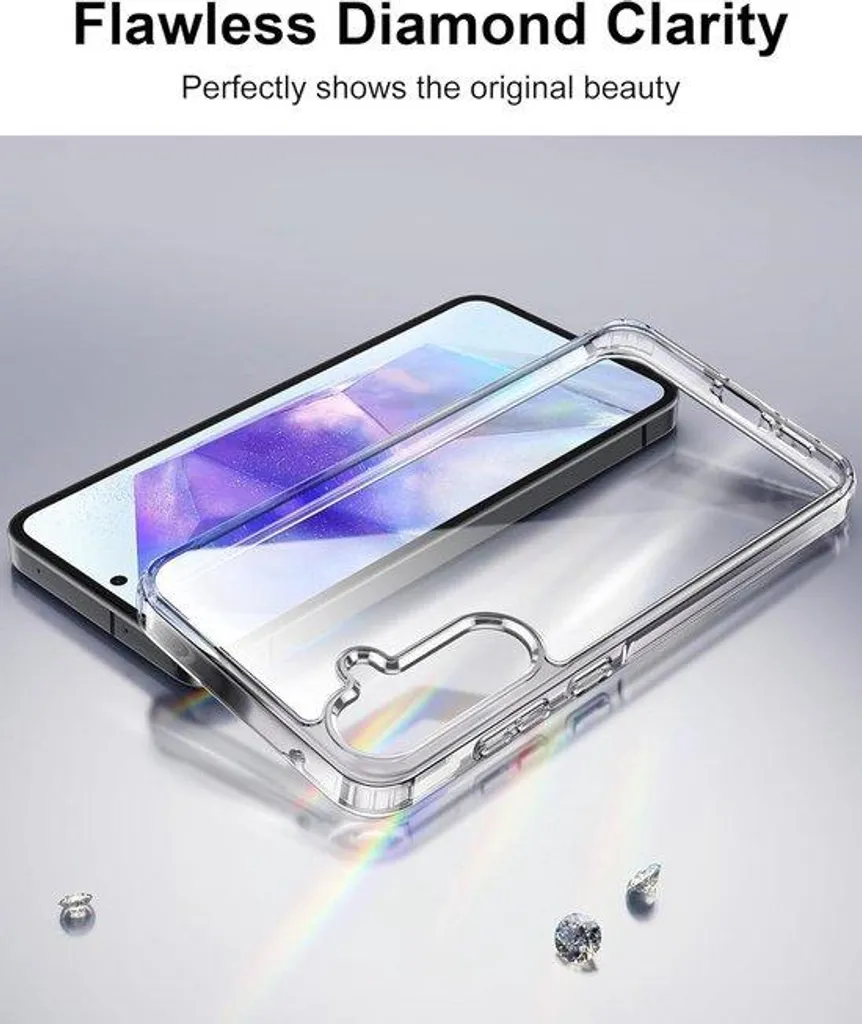 Coque smartphone transparente résistante aux chocs avec coins renforcés