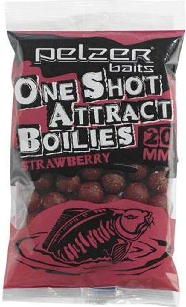 Pelzer One Shot Attract Boilies 250g Strawberry Produktbild 