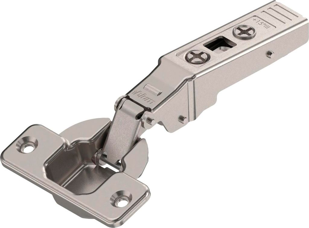 BLUM CLIP top Winkelscharnier 15° III, max. aufschlagend ohne Feder, Schrauben