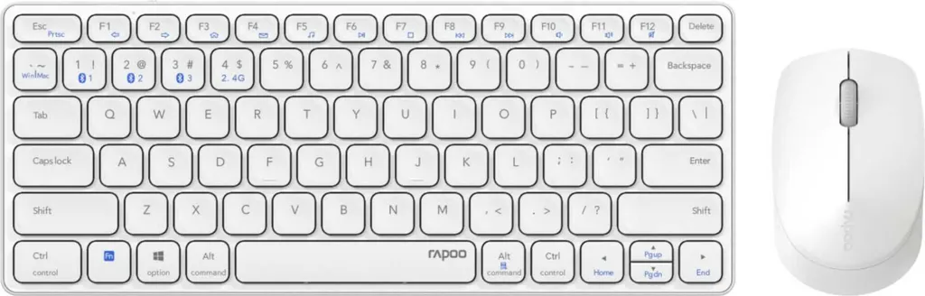 Rapoo 9600M Blanc Ensemble Clavier et Souris Sans Fil Multi-mode