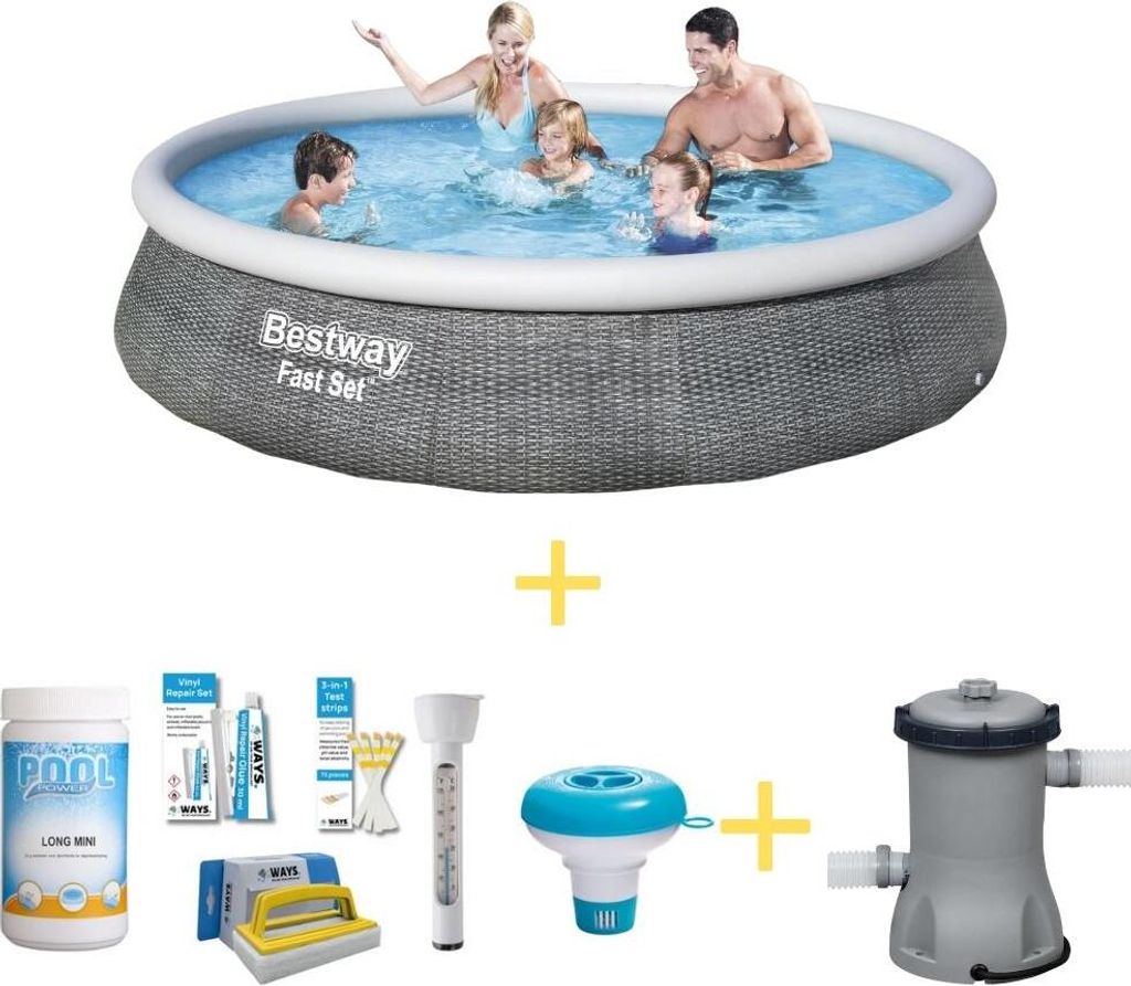 Bestway Pool - Fast Set - 396 x 84 cm - Inklusive WAYS Produktbild 