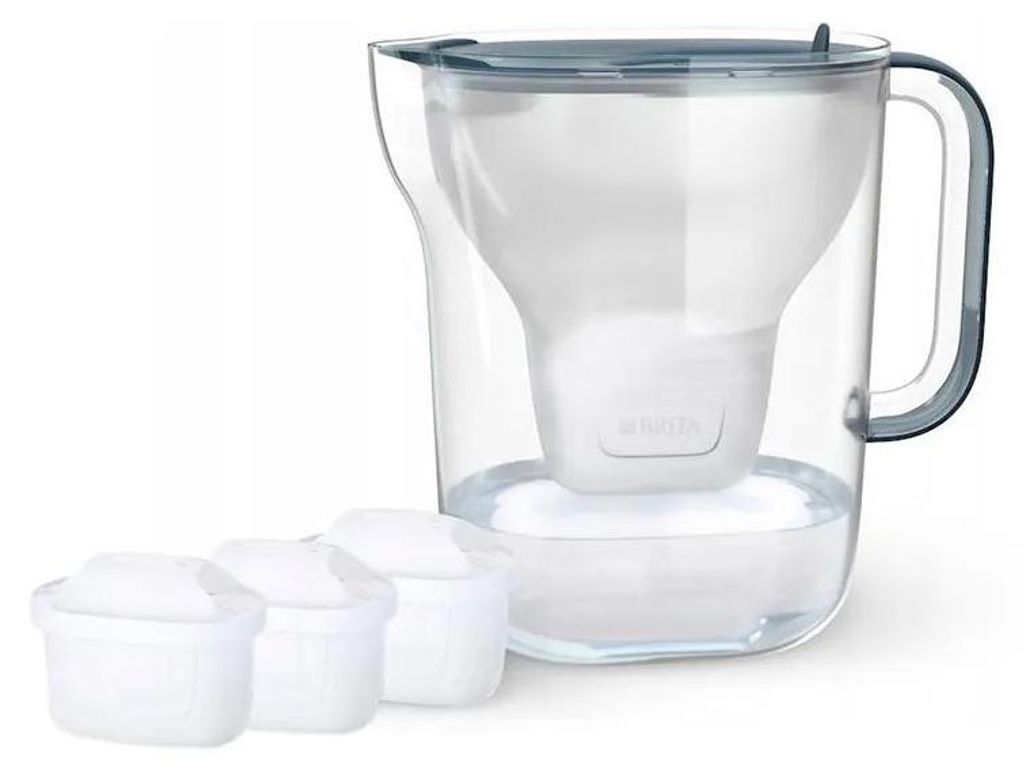BRITA Style ESSENTIAL XL Wasserfilterkanne dunkelblau + 3 x MX Pro Pure Performance-Filter