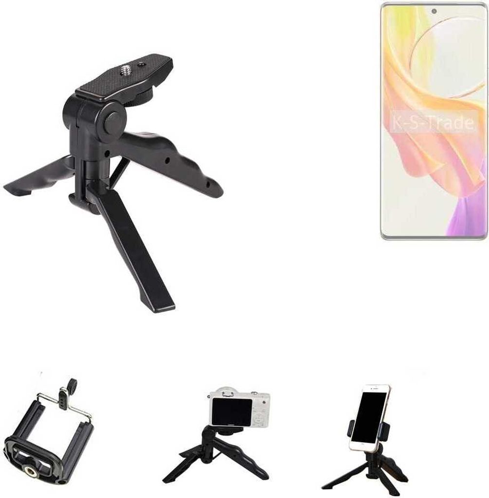 K-S-Trade Stativ Tisch-Ständer Dreibein Handy-Stativ Ständer kompatibel mit Vivo V29 Lite 5G Mini-Stativ Smartphone Tripod Handy-Stativ aus Plastik