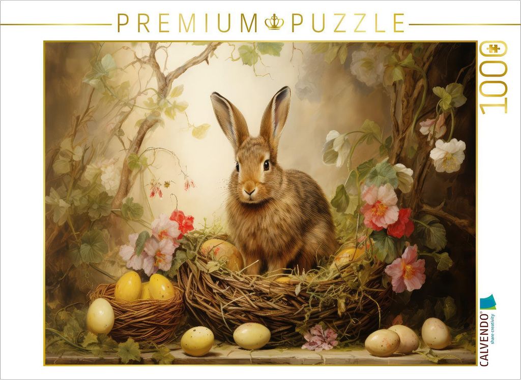 CALVENDO Puzzle Osterhäschen | 1000 Teile Lege-Größe 64x48cm Foto-Puzzle für glückliche Stunden
