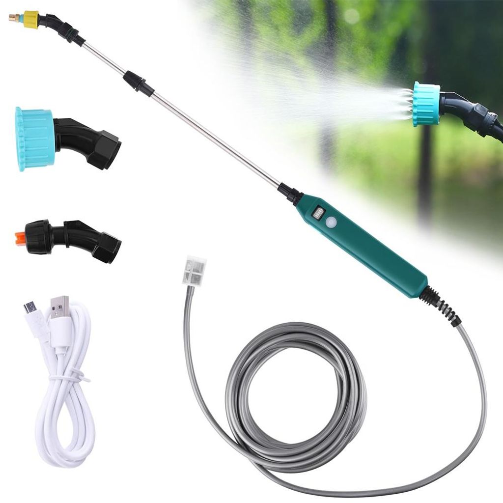 Elektrischer Pflanzensprüher für Garten, Akku Drucksprüher Gartenspritze mit 3 Verstellbar Düsen und 3m Schlauch, mit Anzeige des Batteriestand
