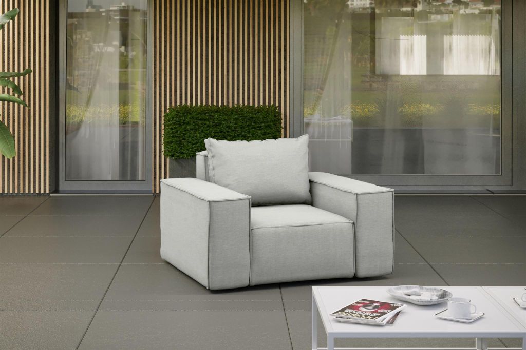 Gartensessel Sessel GARDENT wetterfester Stoff NXL Hellgrau Produktbild 
