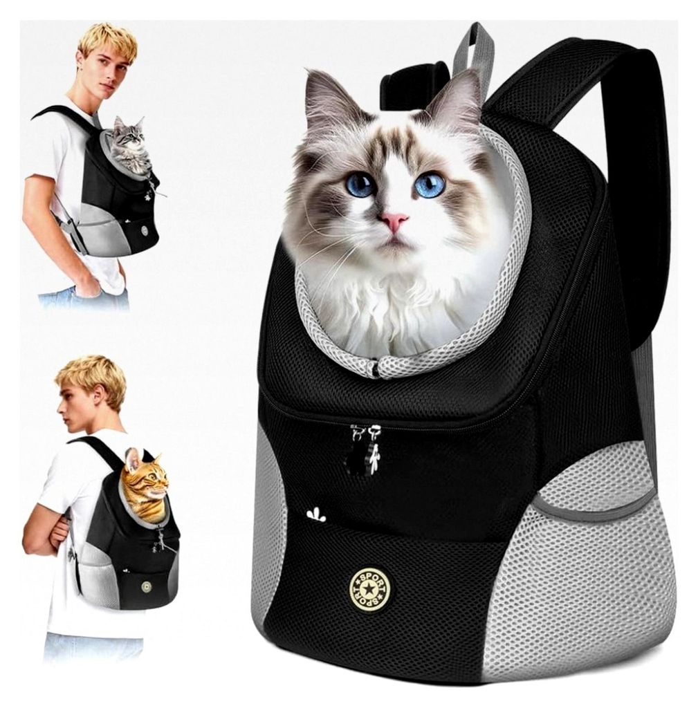 Haustier-Rucksack mit Netzfenster, atmungsaktive und leichte Hundetasche, Rucksack für Hunde und Katzen für kleine Haustiere (unter 7,5 kg), trag...