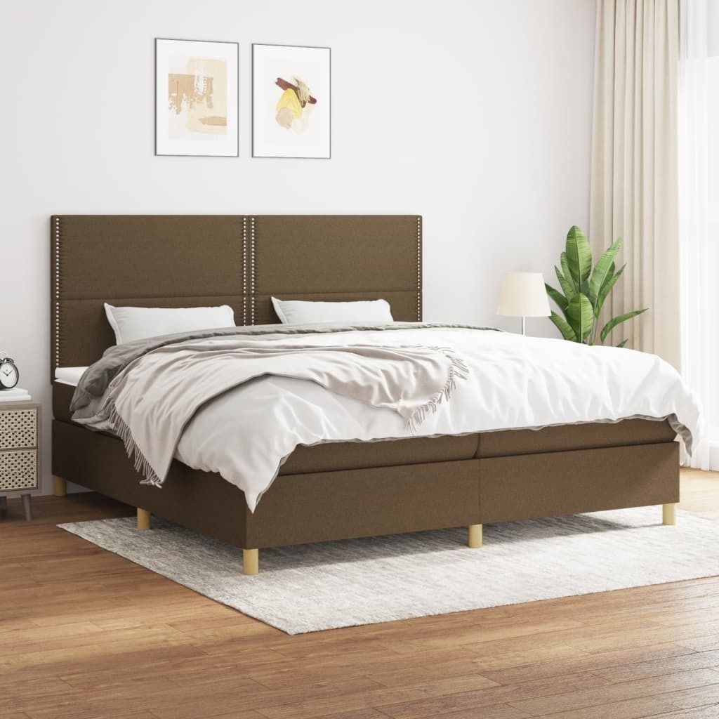 Maison Exclusive - Boxspringbett mit Matratze Dunkelbraun 200x200 cm Stoff