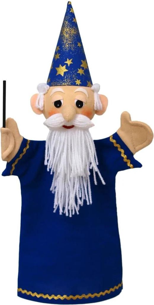 Handpuppe Zauberer blau, 36cm