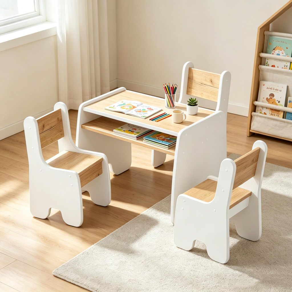 Kindertisch mit 2 Stühlen,3 TLG Kindertischgruppe aus Produktbild 