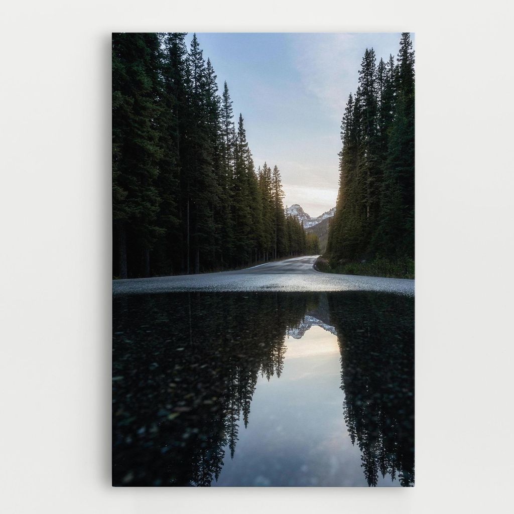 ARTHUB Leinwandbild 70x100 cm, Big Lake Forest | Wohnzimmerdekoration, Hängende Bilder, Wanddekoration, Heimdekoration, Landschaften, Wälder